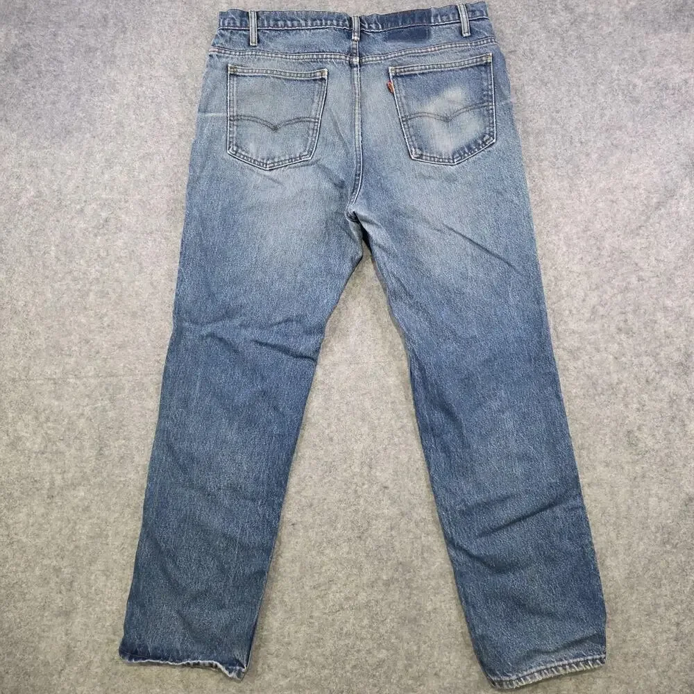 Vintage 90s Levis Jeans Mens 38x32 Straight Leg‎ Denim Orange Tab USA 40509-0215